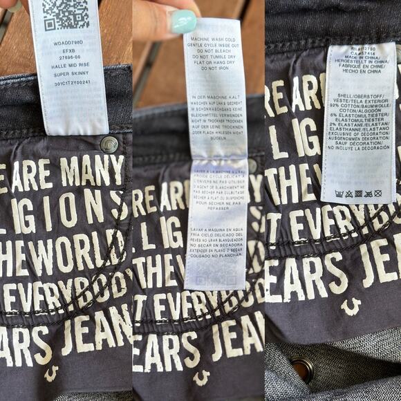 True Religion Women’s 29 Halle Mid Rise Super Skinny Jeans in Rock Solid Wash - Picture 14 of 14